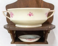 Pamono French Faience Wall Fountain, 19th Century><noscript><img width=