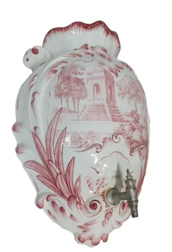 Pamono French Faience Wall Fountain, 19th Century><noscript><img width=