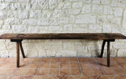New Pamono French Farmhouse Bench, 1940s