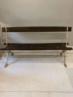 Hot Pamono French Faux Bois Cast Iron Garden Bench, 1990s