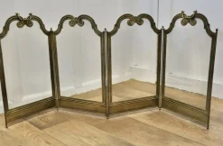 Pamono French 4-Fold Brass Fire Guard, 1890s> Fireplaces And Mantels