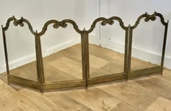 Pamono French 4-Fold Brass Fire Guard, 1890s> Fireplaces And Mantels