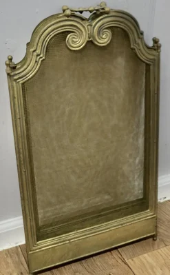 Pamono French 4-Fold Brass Fire Guard, 1890s><noscript><img width=