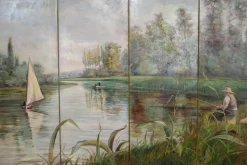 Pamono French Folding Screen by Charles Frechon, 1894><noscript><img width=
