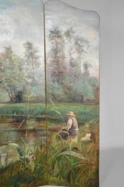 Pamono French Folding Screen by Charles Frechon, 1894><noscript><img width=