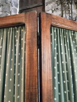 Pamono French Folding Screen with Green Polka-Dot Fabric, 1920s><noscript><img width=