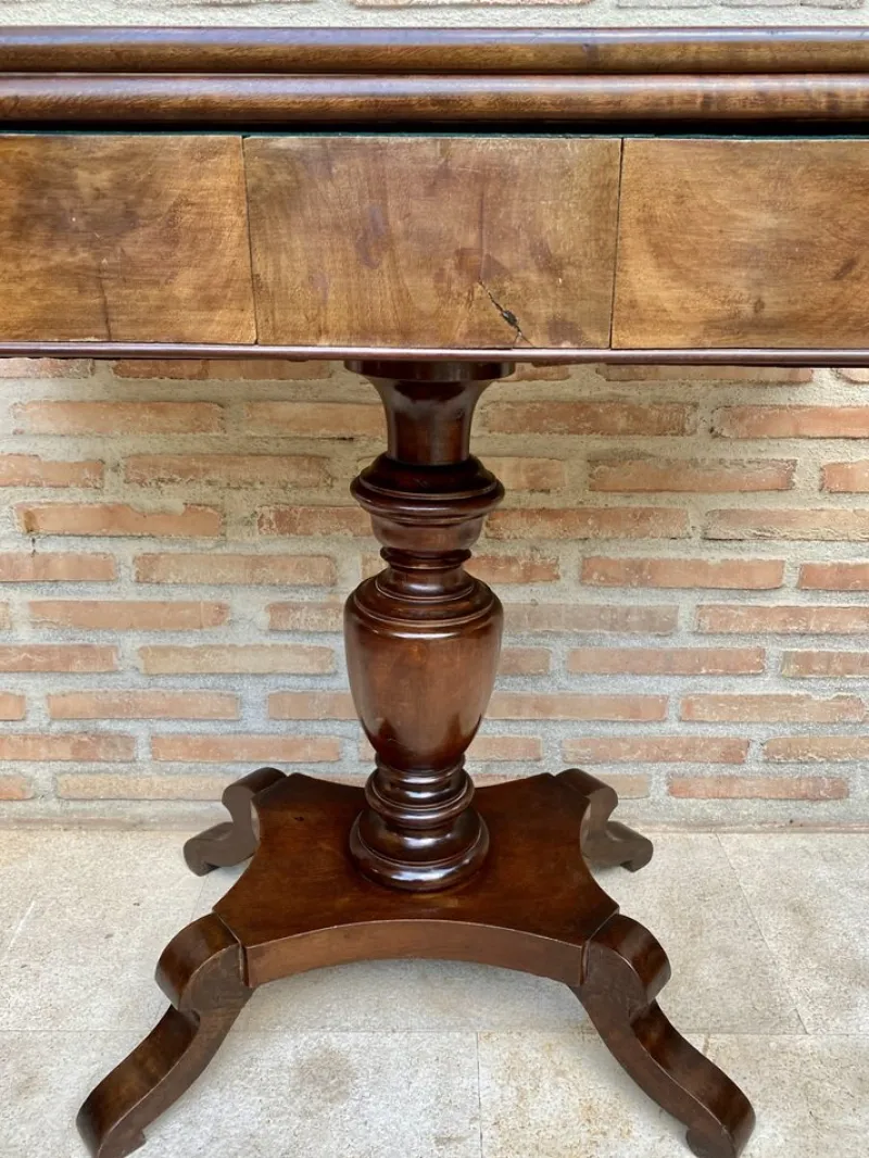 Discount Pamono French Fold-Over Game Table in Walnut, 1920