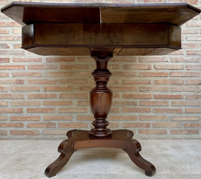 Discount Pamono French Fold-Over Game Table in Walnut, 1920