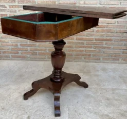 Discount Pamono French Fold-Over Game Table in Walnut, 1920