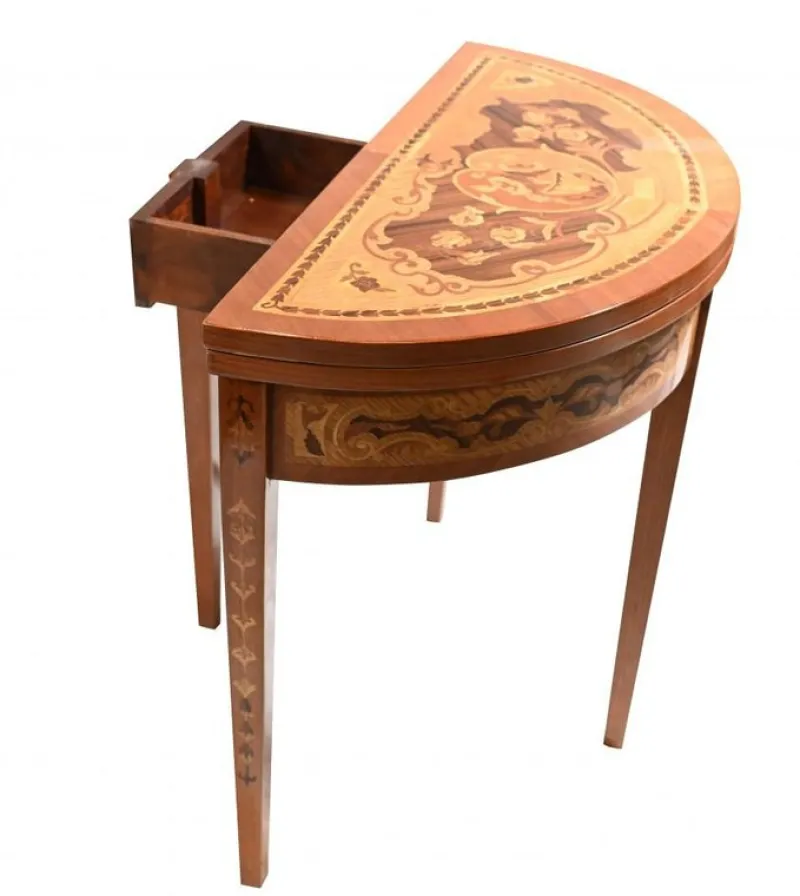 Best Pamono French Games Table with Marquetry Inlay