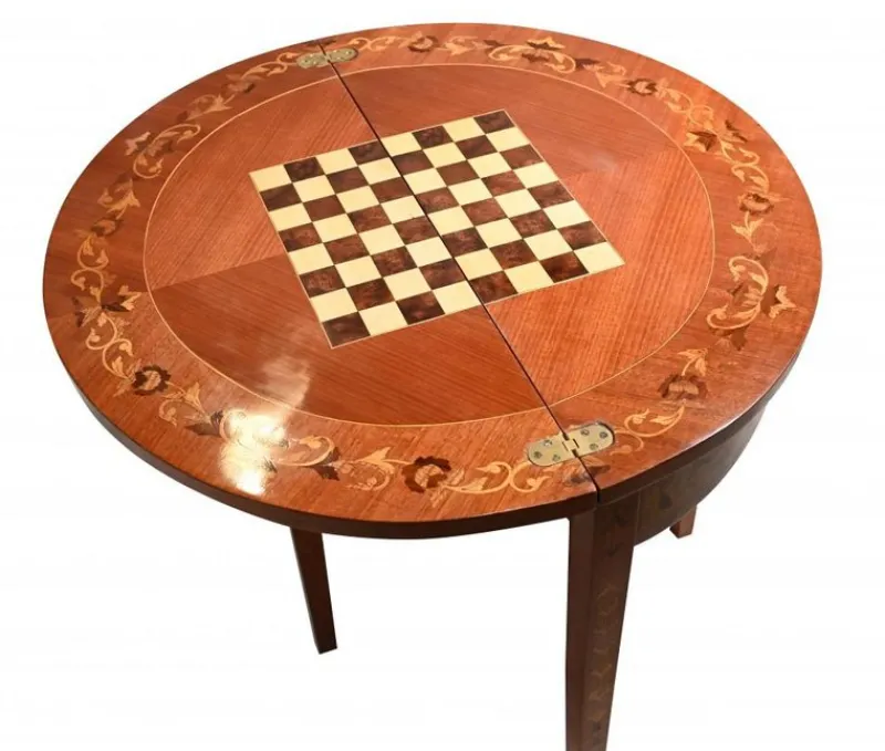 Best Pamono French Games Table with Marquetry Inlay
