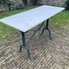 Pamono French Garden Bistro Table with Marble Top, 1900s> Garden Tables