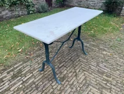 Pamono French Garden Bistro Table with Marble Top, 1900s> Garden Tables