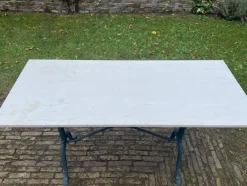 Pamono French Garden Bistro Table with Marble Top, 1900s><noscript><img width=