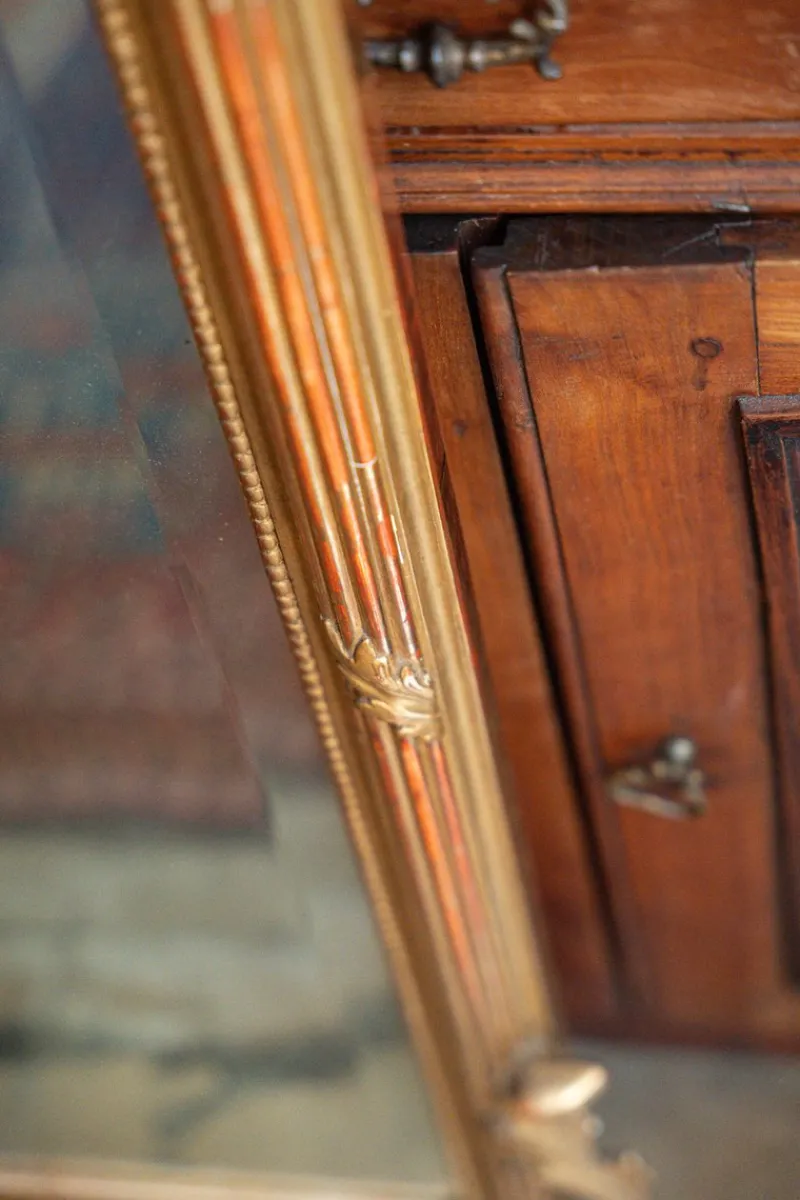 Pamono French Gilded Wood Mirror, 19th Century> Mirrors