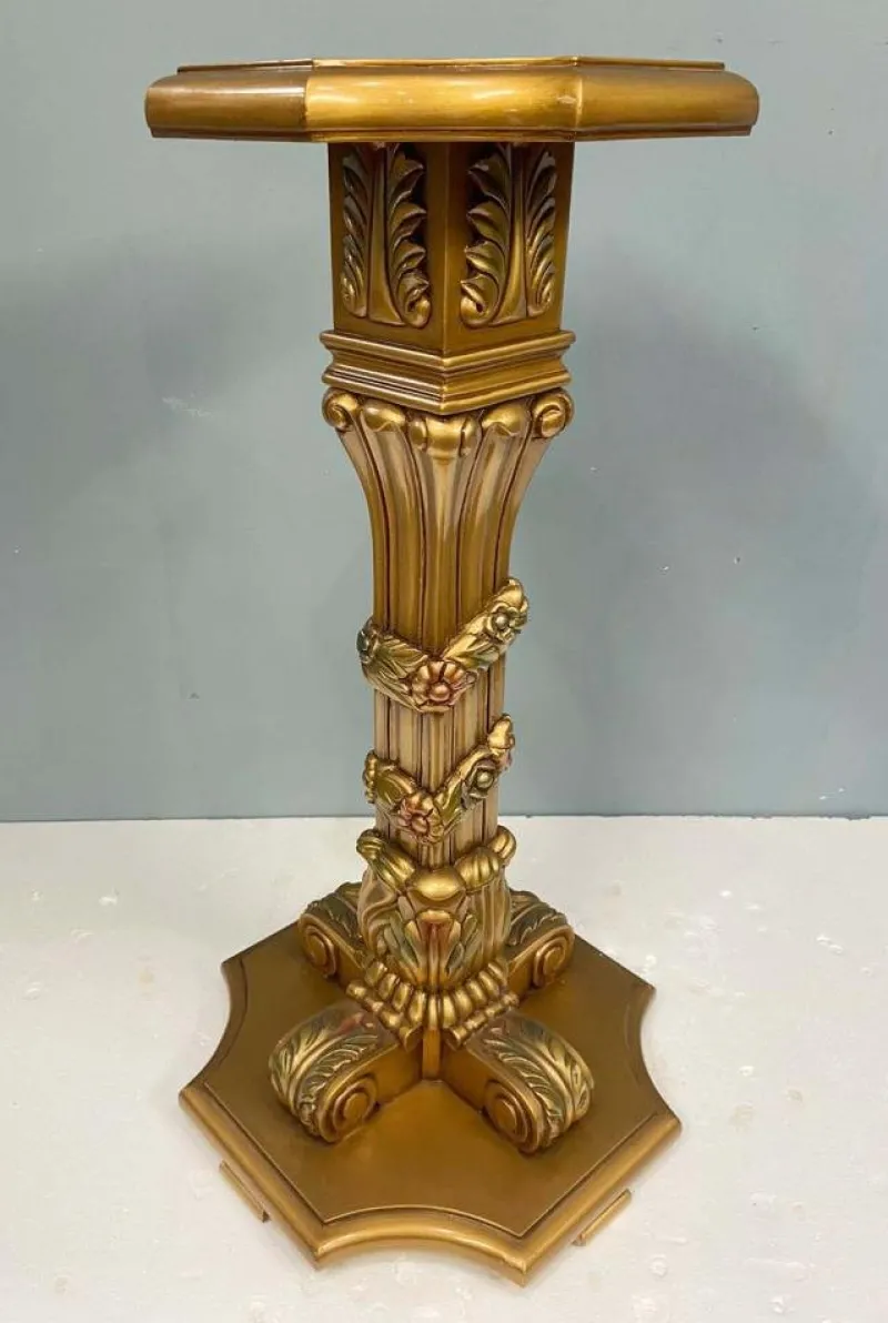 Best Pamono French Gilt Pedestal Stands, 1930s, Set of 2
