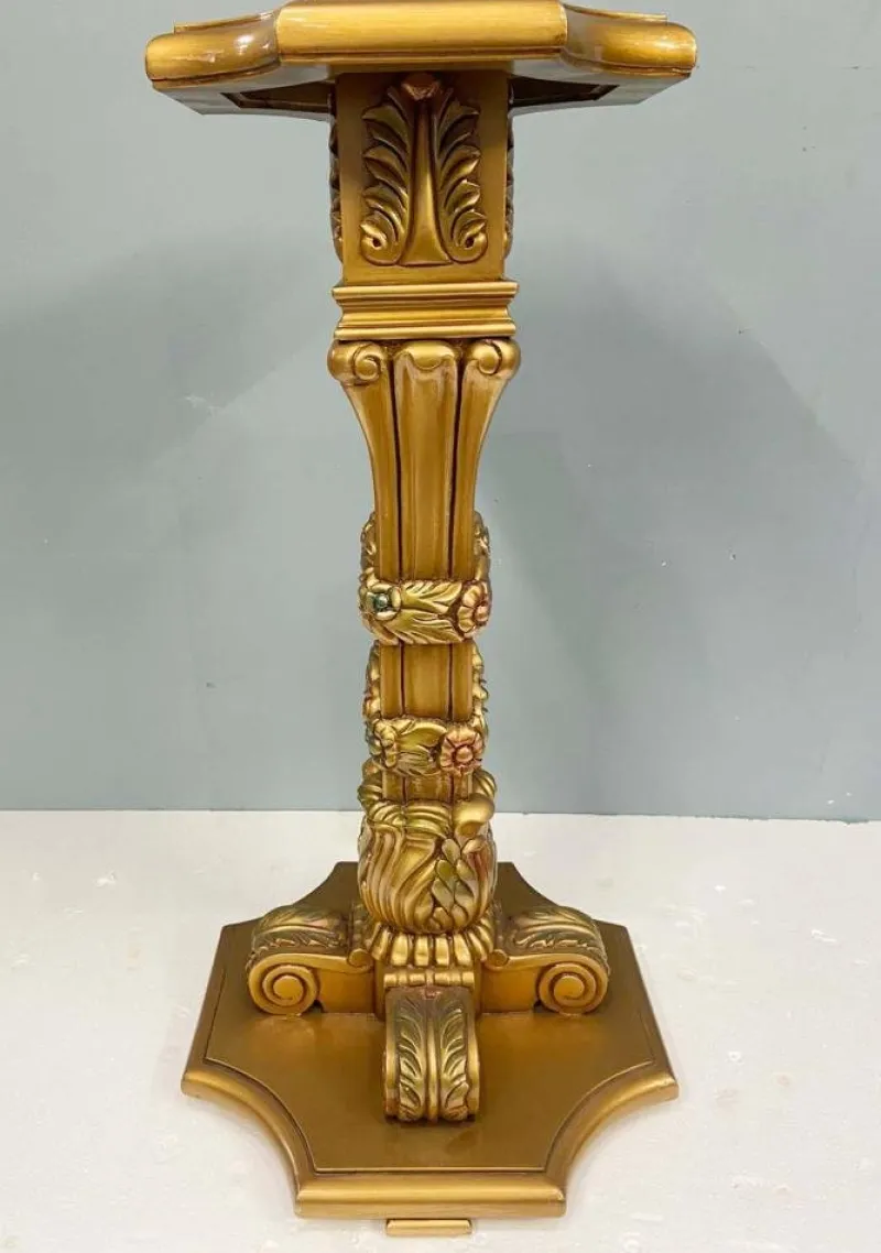 Best Pamono French Gilt Pedestal Stands, 1930s, Set of 2