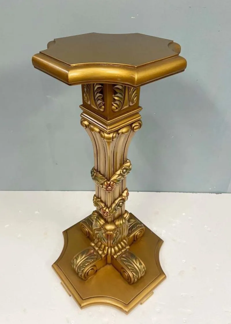 Best Pamono French Gilt Pedestal Stands, 1930s, Set of 2