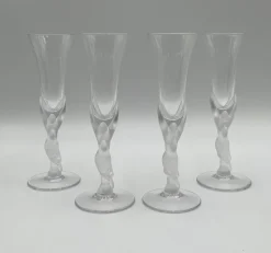 Pamono French Glasses from Lalique and Fabergé, 1960s, Set of 4> Glassware
