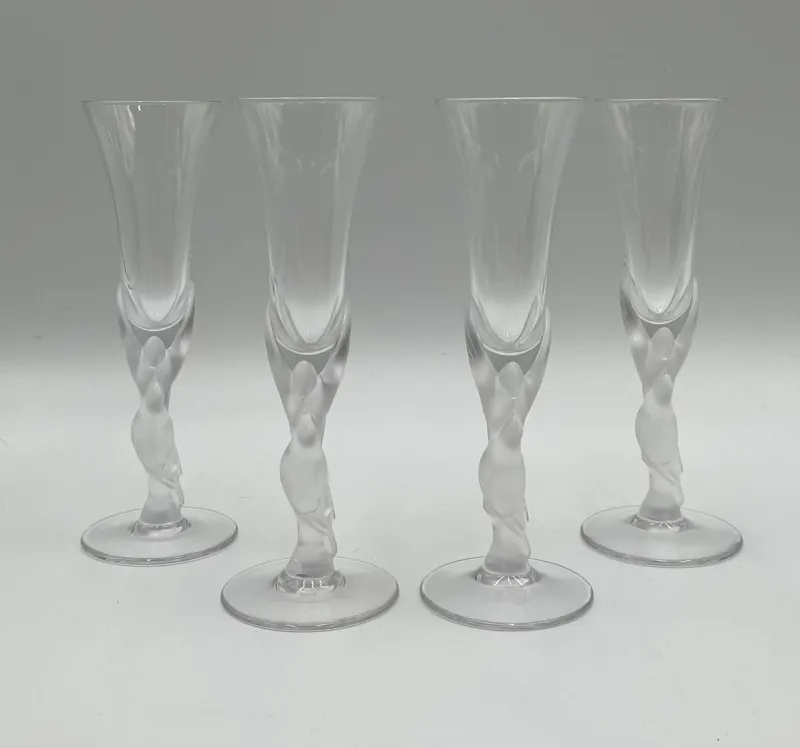 Pamono French Glasses from Lalique and Fabergé, 1960s, Set of 4> Glassware