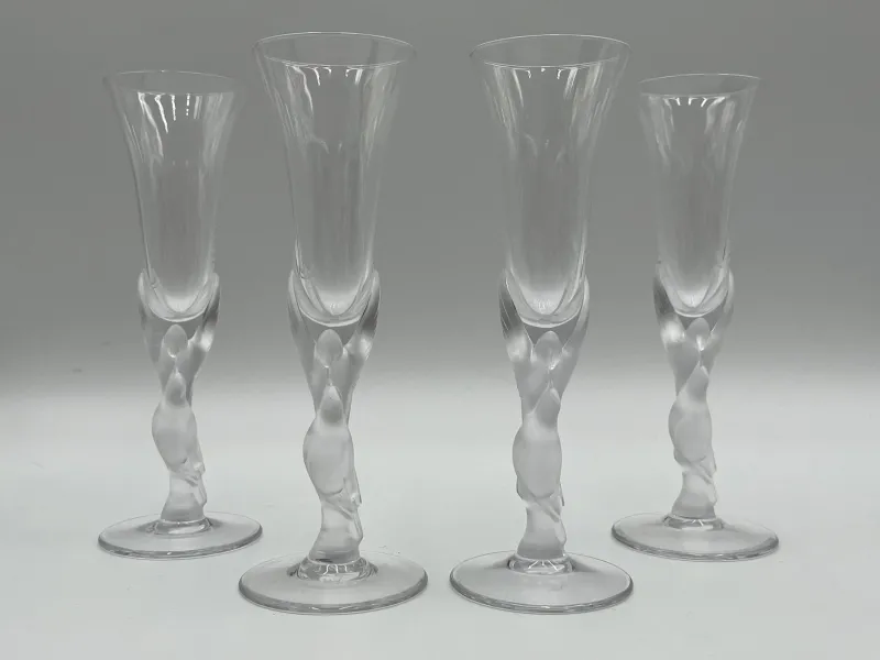 Pamono French Glasses from Lalique and Fabergé, 1960s, Set of 4> Glassware