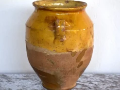 Pamono French Glazed Pottery Confit Pot, 1800s><noscript><img width=