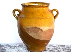 Pamono French Glazed Pottery Confit Pot, 1800s><noscript><img width=