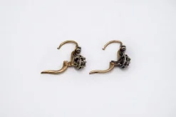 New Pamono French Gold Earrings with Old-Cut Diamonds, 1930s, Set of 2