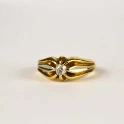 Pamono French Gold Ring with Diamond> Rings