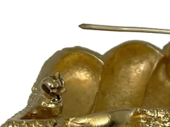 Pamono French Gold Tone Brooch attributed to Nina Ricci, 1980s><noscript><img width=