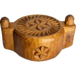 Pamono French Hand-Carved Salt Box in Cembro Pine, 1950> Salt & Pepper Shakers