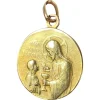 Pamono French Holy Communion 18k Yellow Gold Medal Pendant, 1890s> Necklaces