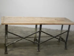 Pamono French Industrial Bench, 1920s><noscript><img width=