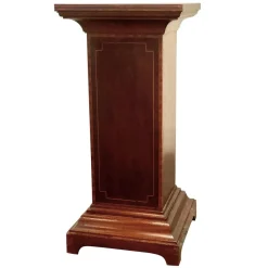 Clearance Pamono French Inlaid Mahogany Column Display Pedestal, 1870