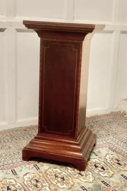 Clearance Pamono French Inlaid Mahogany Column Display Pedestal, 1870