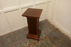 Clearance Pamono French Inlaid Mahogany Column Display Pedestal, 1870