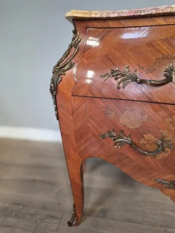 Pamono French Inlaid Marble Top Commode><noscript><img width=