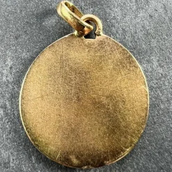 Pamono French 18k Yellow Gold Jesus Christ Crown of Thorns Medal Charm Pendant by Charl, 1950s><noscript><img width=