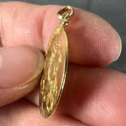 Discount Pamono French 18k Yellow Gold Medal Pendant, 1920s