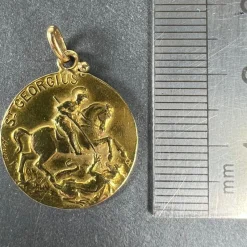 Discount Pamono French 18k Yellow Gold Medal Pendant, 1920s