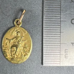 New Pamono French 18k Yellow Gold Medal Pendant, 1920s