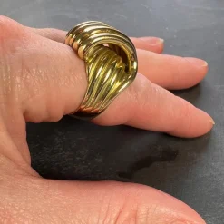 Pamono French 18k Yellow Gold Spring Ring, 1950s><noscript><img width=