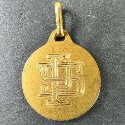 Online Pamono French 18k Yellow Gold St Christopher Charm Pendant Medal by Augis, 1930s