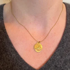 Clearance Pamono French 18k Yellow Gold Zodiac Virgo Charm Pendant, 1950s