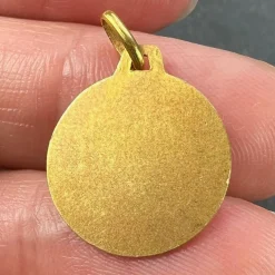 Clearance Pamono French 18k Yellow Gold Zodiac Virgo Charm Pendant, 1950s