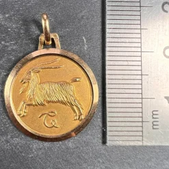 Online Pamono French 18k Yellow Gold Zodiac Capricorn Charm Pendant, 1970s