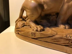Sale Pamono French L'Affut Art Deco Sculpture of Lions by A. Martinez, Paris 1924