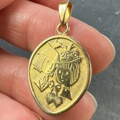 New Pamono French Les Amoureux De Peynet Lovers 18k Yellow Gold Charm Pendant, 1960s