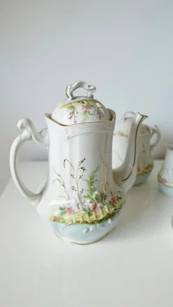 Pamono French Limoges Porcelain Coffee Pot by Barny Rigoni & Langle, 1920s> Coffee & Tea Service