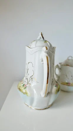Pamono French Limoges Porcelain Coffee Pot by Barny Rigoni & Langle, 1920s><noscript><img width=
